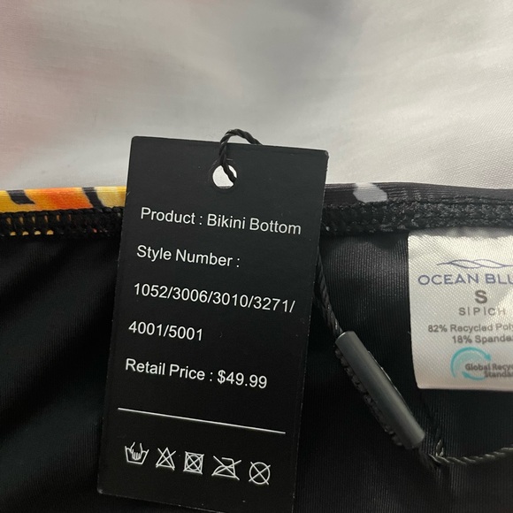 Sz S Ocean Blues Colorful Abstract Women's Bikini Bottom - Picture 7 of 8